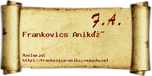 Frankovics Anikó névjegykártya